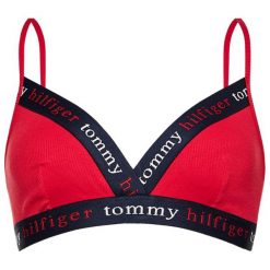Biustonosz braletka TOMMY HILFIGER Triangle Bra UW0UW02235. Czerwone biustonosze TOMMY HILFIGER, bez wzorów, z elastanu. Za 159,00 zł.