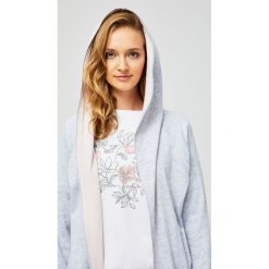Bluza oversize. Szare bluzy damskie Moodo, s, bez wzorów, z poliesteru, z długim rękawem, długie, z kapturem. Za 69,99 zł.