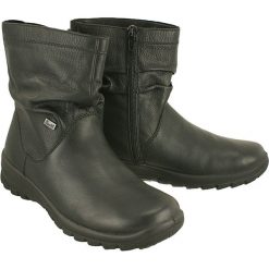RIEKER TEX Z7153-00 black, botki damskie. Czarne botki damskie Rieker, z wełny, bez obcasa, na zamek. Za 339,90 zł.
