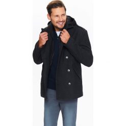 Kurtka męska w stylu marynarskim z flauszowej tkaniny z dwurzędowym zapięciem. Szare kurtki męskie Top Secret, na zimę, xxl, bez wzorów, z tkaniny, eleganckie, bez kaptura. W wyprzedaży za 119,99 zł.