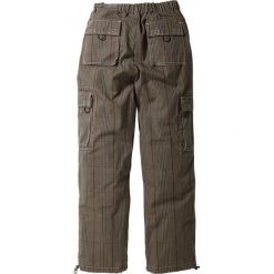 Spodnie bojówki Loose Fit Straight bonprix w kratę. Szare bojówki męskie marki bonprix, m, w paski. Za 44,99 zł.