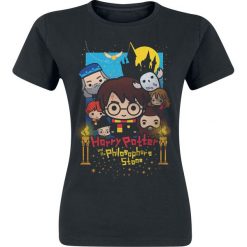 Harry Potter Cute - Poster Art Koszulka damska czarny. Czarne bluzki damskie Harry Potter, xxl, z nadrukiem, z okrągłym kołnierzem. Za 54,90 zł.