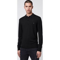 AllSaints - Longsleeve Mode Merino LS Polo. Czarne swetry męskie AllSaints, s, bez wzorów, z wełny, polo, bez kaptura. W wyprzedaży za 359,90 zł.