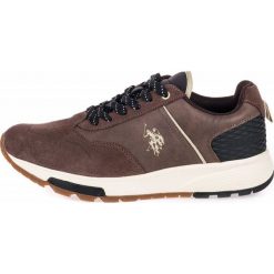 U.S. POLO ASSN. tenisówki męskie Heck 44 ciemnobrązowy. Pomarańczowe trampki męskie U.S. Polo Assn., bez wzorów, ze skóry, na sznurówki. Za 459,00 zł.