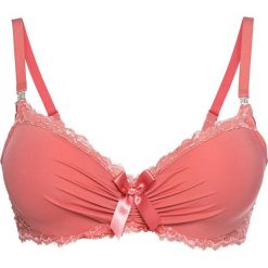 Biustonosz usztywniany bonprix dymny koralowy. Różowe biustonosze bonprix, w paski, z satyny. Za 54,99 zł.