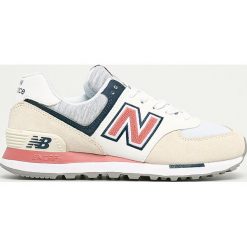 New Balance - Buty WL574VAC. Białe buty sportowe damskie New Balance, bez wzorów, ze skóry, sportowe. Za 349,90 zł.