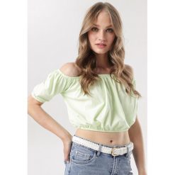 Limonkowa Bluzka Corilirea. Koszule damskie Born2be, s, bez wzorów, bez kołnierzyka, bez rękawów. W wyprzedaży za 54,99 zł.