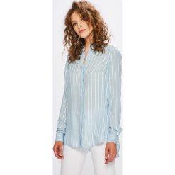 Answear - Koszula Stripes Vibes. Niebieskie bluzki damskie marki ANSWEAR, s, w paski, z bawełny, klasyczne, z klasycznym kołnierzykiem, z długim rękawem. W wyprzedaży za 99,90 zł.