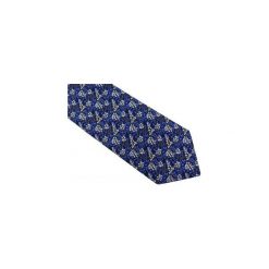 Granatowo-niebieski krawat w białe kwiaty D47. Niebieskie krawaty męskie Modini Moda Męska, na co dzień, w kwiaty, z tkaniny, casualowe. Za 49,50 zł.