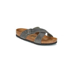 Klapki Birkenstock TUNIS. Szare kapcie męskie marki Birkenstock, bez wzorów. Za 419,00 zł.