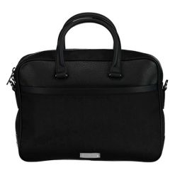 Torba w kolorze czarnym na laptopa - (S)38 x (W)28 x (G)10 cm. Czarne torby na laptopa Calvin Klein, w paski, ze skóry. W wyprzedaży za 629,95 zł.