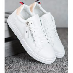 Sportowe buty z ozdobnym suwakiem. Buty sportowe damskie SHELOVET, bez wzorów, ze skóry ekologicznej, sportowe. Za 89,00 zł.