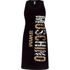 Sukienka MOSCHINO UNDERWEAR. Czarne sukienki damskie Moschino Underwear, bez wzorów, z bawełny, bez kołnierzyka, bez rękawów. Za 660,00 zł.