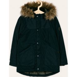 Name it - Parka dziecięca 128-164 cm. Czarne kurtki chłopięce Name it, bez wzorów, z bawełny, krótkie, z kapturem. Za 219,90 zł.
