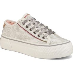 Tenisówki WRANGLER - Juno WL01640A White 051. Białe półbuty damskie Wrangler, bez wzorów, z gumy, bez zapięcia. Za 199,00 zł.