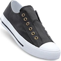 Sneakersy bonprix antracytowy. Szare buty sportowe damskie bonprix, z bawełny. Za 54,99 zł.
