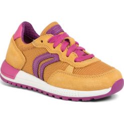 Sneakersy GEOX - J Alben B.D J02AQB 01422 C2Q8N M Ochre/Fuchsia. Żółte trampki chłopięce Geox, bez wzorów, ze skóry, na sznurówki. Za 279,00 zł.
