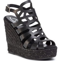 Espadryle KANNA - 20KV20080 Vaqueta Negro. Czarne espadryle damskie Kanna, bez wzorów, ze skóry, bez obcasa, na obcasie. Za 369,00 zł.