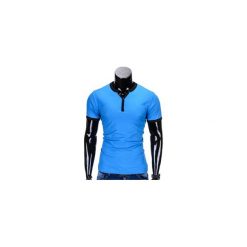 T-shirty męskie: T-SHIRT MĘSKI BEZ NADRUKU S651 – BŁĘKITNY