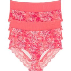 Majtki damskie: Figi "maxi panty" (4 pary) bonprix koralowy z nadrukiem