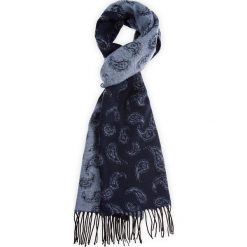 Szal Granatowy w Paisley. Niebieskie szaliki męskie LANCERTO, paisley, z dzianiny. Za 99,90 zł.