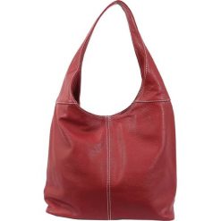 Torebki klasyczne damskie: Skórzana torebka w kolorze czerwonym – 34 x 55 x 16 cm