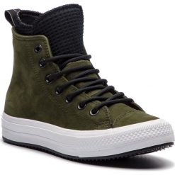 Tenisówki CONVERSE - Ctas Wp Boot Hi 162408C Utility Green/Black/White. Zielone półbuty damskie Converse, na co dzień, bez wzorów, ze skóry, bez obcasa, na płaskiej podeszwie, bez zapięcia. W wyprzedaży za 369,00 zł.