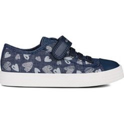Geox - Tenisówki dziecięce. Niebieskie trampki dziewczęce Geox, bez wzorów, ze skóry, bez zapięcia. W wyprzedaży za 179,90 zł.