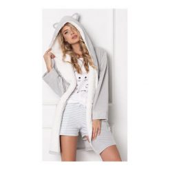 Szlafrok Catwoman Grey. Szare szlafroki damskie Aruelle, s, bez wzorów, bez rękawów, bez kaptura. Za 162,90 zł.