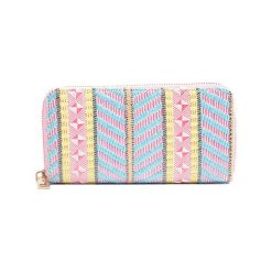 Kopertówki damskie: Kopertówka w kolorze niebiesko-różowym – (S)19,5 x (W)10 x (G)2,5 cm
