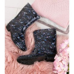 Kalosze damskie Lano ANX-01 Blue Flower. Niebieskie kalosze damskie Lano, bez wzorów, z materiału. Za 49,00 zł.