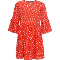 Sukienka w kropki bonprix czerwony w kropki. Czerwone sukienki damskie bonprix, bez wzorów, bez kołnierzyka, z krótkim rękawem, krótkie, mini. Za 59,99 zł.