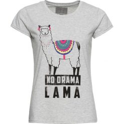 T-shirt bonprix jasnoszary melanż z nadrukiem. Szare t-shirty damskie bonprix, melanż. Za 24,99 zł.