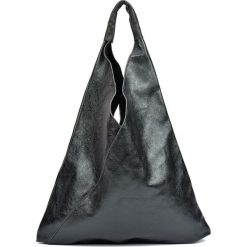 Shopper bag damskie: Skórzana torebka w kolorze czarnym – (D)46 x (S)37 cm