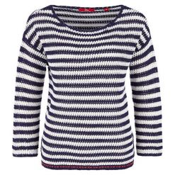 S.Oliver Bluza Damska Dark Steel Blue Stripes 1 4.805.61.4688.58G0 (Rozmiar 34). Niebieskie swetry damskie S.Oliver, s, bez wzorów, bez rękawów, bez kaptura. W wyprzedaży za 152,00 zł.