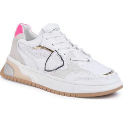 Sneakersy PHILIPPE MODEL - Saint Denis SELD VN02 Blanc/Fucsia. Białe półbuty damskie Philippe Model, na co dzień, bez wzorów, ze skóry, bez obcasa, bez zapięcia. W wyprzedaży za 799,00 zł.