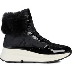 Geox - Buty. Czarne buty sportowe damskie Geox, bez wzorów, z materiału, sportowe. W wyprzedaży za 499,90 zł.