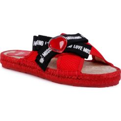 Espadryle LOVE MOSCHINO - JA28072G0AJS0500 Rosso. Czerwone espadryle damskie Love Moschino, z aplikacjami, z tworzywa sztucznego, bez obcasa. Za 749,00 zł.