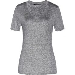 Shirt z kamieniami Swarovskiego® bonprix antracytowy melanż. Szare koszulki damskie marki bonprix, z aplikacjami, bez kołnierzyka, bez rękawów. Za 54,99 zł.