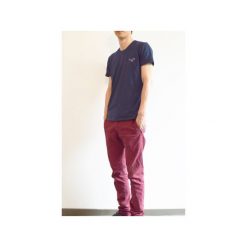 Plain Navy Man. Niebieskie t-shirty męskie marki Manitou, m, z haftami, z elastanu, bez kołnierzyka. Za 49,00 zł.