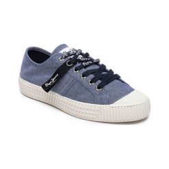 Trampki w kolorze niebieskim. Niebieskie trampki i tenisówki damskie Melissa, Pepe Jeans, bez wzorów, z materiału, na sznurówki. W wyprzedaży za 119,95 zł.