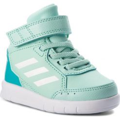 Buty adidas - AltaSport Mid El I AH2550 Clemin/Ftwwht/Mysink. Zielone kozaki dziewczęce marki Adidas, w paski, ze skóry ekologicznej, za kostkę. W wyprzedaży za 139,00 zł.