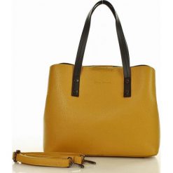 MARCO MAZZINI Torebka kuferek handbag skóra żółta curry. Żółte kuferki damskie marki MAZZINI, w paski, ze skóry. Za 289,00 zł.