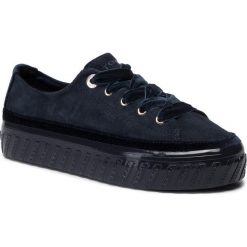 Sneakersy TOMMY HILFIGER - Velvet Lace Flatform Sneaker FW0FW04311 Midnight CKI. Niebieskie półbuty damskie TOMMY HILFIGER, ze skóry. W wyprzedaży za 359,00 zł.