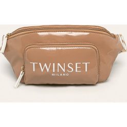 Twinset - Nerka. Brązowe nerki damskie Twinset, w paski, z poliesteru, duże, z nadrukiem, bez dodatków. W wyprzedaży za 299,90 zł.