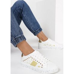 Biało-Złote Sneakersy Olenea. Białe sneakersy damskie Born2be. Za 79,99 zł.