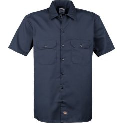 Dickies Short Sleeve Work Shirt Workershirt granatowy. Niebieskie koszule męskie marki Dickies, xl, z aplikacjami, z materiału, bez kołnierzyka, z krótkim rękawem. Za 164,90 zł.