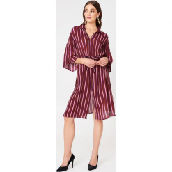 NA-KD Boho Koszulowa sukienka z falbaniastym rękawem - Pink,Red. Czarne sukienki boho marki Cropp, l, z koszulowym kołnierzykiem, koszulowe. W wyprzedaży za 30,29 zł.