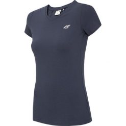 T-shirt damski TSD002A - ciemny granat. Szare t-shirty damskie 4f, bez wzorów, bez kołnierzyka. Za 39,99 zł.