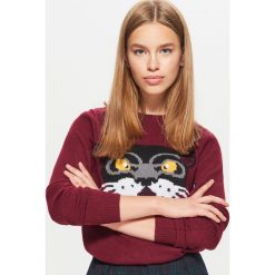Sweter - Bordowy. Czerwone bez kategorii marki Cropp, s. W wyprzedaży za 29,99 zł.